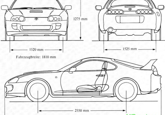 Toyota Supra (1993) (Тоёта Супра (1993)) - чертежи (рисунки) автомобиля